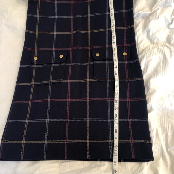 J Crew Plaid Shift Dress Short Sleeve Navy Blue Size 00 - Picture 9 of 10